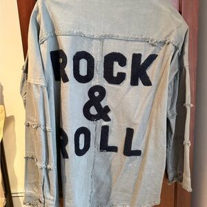 Rock & Roll Distressed Oversized Denim Jacket